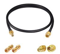 Vecys SMA Macho a Hembra Mamparo RG58 3ft /1M RF Cable Coaxial + Kit de Adaptadores SMA de 2 Piezas para Adaptador Inalámbrico de Potenciador de Señal de Antena de Enrutador