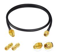 Vecys SMA Macho a Hembra Mamparo RG58 6.5ft /2M RF Cable Coaxial + Kit de Adaptadores SMA de 2 Piezas para Adaptador Inalámbrico de Potenciador de Señal de Antena de Enrutador