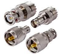Vecys SO239 PL259 UHF a BNC Antena Adaptador 4 Kit para CB Antena Ham Radio Walkie Talkie de Mano de Dos vías de Radio Inalámbrica LAN Dispositivos (4 pcs)