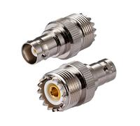 Vecys SO239 UHF Hembra a BNC Hembra Adaptador de Antena para CB Antena de Radio Jamón Walkie Talkie de Mano de Radio de Dos vías PL259 Coaxial Inalámbrica LAN Devices(2 pcs)