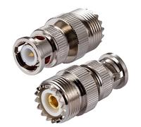Vecys SO239 UHF Hembra a BNC Macho Adaptador de Antena para CB Antena Ham Radio Walkie Talkie de Mano de Dos vías de Radio PL259 Coaxial Inalámbrica LAN Devices(2 pcs)