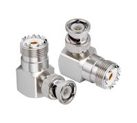 Vecys SO239 UHF Hembra a BNC Macho ángulo Recto de 90 Grados Adaptador de Antena para Antena CB Radioaficionado Walkie Talkie Radio Bidireccional Portátil PL259 Coaxial (2 pcs)