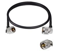 Vecys UHF Macho PL-259 Ángulo Recto a UHF Macho PL-259 Ángulo Recto Cable Coaxial Digital RG58 23.6"/60CM de Baja Pérdida para Walkie Talkie Radioaficionado y Radio CB Analizador de Antenas