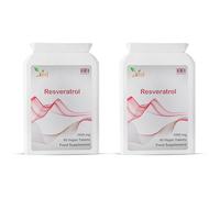 Ved Antienvejecimiento, Salud del Corazón, Apoyo a la Inmunidad | Suplemento antioxidante | Tabletas de resveratrol | 1000 mg x 90 comprimidos ((Paquete de 2)