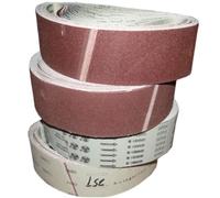 VEDA Cinturón de lija de 75 x 533 mm, juego de correas de lijadora (3 de cada uno de 60/80/120/180/240/400 granos) para lijadora de cinta, para afilar, afilar y eliminar la suciedad (18 piezas)