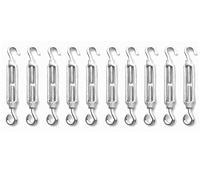 VEDA® - Juego de tornillos tensores, 10 unidades, tipo M5, acabado galvanizado, muy resistentes