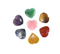 Vediknectar®Figura decorativa de cristal con forma corazón para chakras piedra de corazón para Feng Shui 7 piezas decoración espiritual piedras preciosas para equilibrar los chakras formas de corazón
