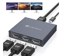 VEDINDUST Divisor DisplayPort para 3 monitores 4K60Hz DisplayPort a Triple DP Splitter 1 In 3 Out Soporta SST y MST Extended Display Solo para Windows