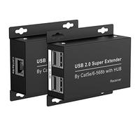 VEDINDUST Extensor 196ft 60m USB 2.0 Extender a Través de Ethernet Cat5e 6 a 480Mbps Dos Webcams Trabajan en Sincronización Soporte Windows MacOS Android Linux etc