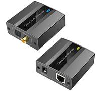 VEDINDUST Extensor de Audio Digital SPDIF Óptico Coaxial por Ethernet Cat5e 6 500 Metros Soporte DTS PCM 5.1 2.0 Para PS4 BLU Ray Receptor AV Audio Amplificador Altavoz