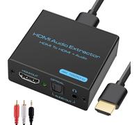 VEDINDUST HDMI Audio Extractor 4K HDMI Optisch Splitter Adapter Convertidor 3.5mm Stereo + Optical Toslink SPDIF Out Support 5.1 HDCP 3D 1080P Dolby Digital DTS PCM