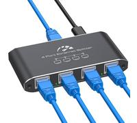 VEDINDUST Switch Ethernet 1 a 4 Puertos 1000Mbps Ethernet Splitter, RJ45 Hub Network LAN Gigabit Ethernet Duplicador con Cable de USB C, para Ordenador, Router, TV