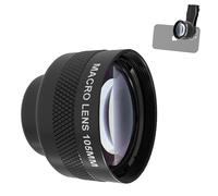 Veedzoens Lente macro de 105 mm para iPhone Android Smartphone, compatible con jaula de teléfono SmallRig NEEWER, con clip universal de lente de teléfono de rosca de 17 mm y bolsa portátil negra