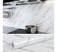 VEEELIKE Adhesivo Mármol Blanco Vinilo Papel Rollo 0.4m x 18m Papel Pintado Marmol Pared Impermeable Papel Tapiz Cocina Muebles Forrar Papel Pared Autoadhesivo Para Decorar Dormitorio Sala Habitación