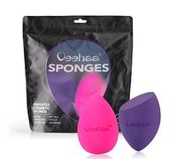 Veehaa 2PCS Makeup Sponge Set, Latex Free Makeup Blender for foundation, Makeup Sponges egg shaped, Makeup Sponges for all areas