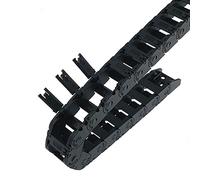 Veekaft Cadena de remolque abierta, tamaño interior: 10 mm x 15 mm, longitud 1000 mm, radio de curvatura R28 con conector final, adecuado para impresoras 3D y máquinas CNC (R28, 10 x 15)