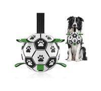 Veeki Dog Toys Soccer Ball with Grab Tabs, Interactive Dog Toys for Tug of War, Puppy Birthday Gifts, Dog Tug Toy,Dog Water Toy, Durable Dog Balls for