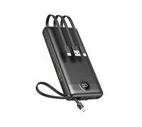 Power Bank 20000mAh, VEEKTOMX Bateria Externa USB C Cargador Portatil con Cables Integrados, 5 Salidas y 2 Entradas Powerbank Compatible con iPhone/Samsung/Huawei/Tableta, Travel Essential (Negro)