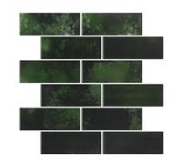 VEELIKE Azulejos Adhesivos Cocina Rectángulos Marmol Verde Oscuro Vintage 3D Baldosas Adhesivas Pared Vinilos Baño Azulejos Vinilo Pared Cocina Papel Adhesivo para Azulejos 30.5cm×30.5cm 6 Piezas