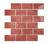 VEELIKE Baldosas Adhesivas Pared Cocina Naranja Vintage Azulejos Adhesivos Cocina Vinilos Baño Azulejos Vinilo Cocina Pared Azulejos Decorativo Chimenea Lavanderías 30,5 cm x 30,5 cm 12 Piezas