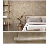 VEELIKE Papel Adhesivo Hormigón Marrón Vintage Papel Pintado Cemento Industrial Papel Autoadhesivo Pared Hormigon Metálico Papel de Pared Decorativo Salon Papel Tapiz Cocina Decorado 40cm×300cm