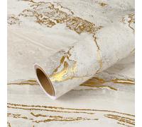 VEELIKE Papel Adhesivo Mármol Beige 40 cm x 900 cm Vinilo Encimera Cocina Papel Pintado Marmol Dorado Mate Lujo Vinilo Adhesivo Pared Comedor Cocina Lavable Baño Decoracion Habitacion Extraíble