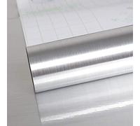 VEELIKE Papel de Vinilo Adhesivo para encimera de Cocina, Papel de Aluminio con Efecto de Papel de Contacto Plateado, pelar y Pegar, película de Vinilo para Estufa, Estante de Olla, 40 cm x 300 cm