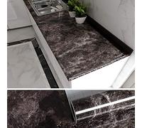 VEELIKE Papel Pintado Autoadhesivo Adhesivo Marmol Cocina Lavable Papel Adhesivo Mármol Negro y Marrón para Encimera de Cocina Papel Pared Mármol para Puertas de Armario Dormitorio Baño 40cm x 300cm
