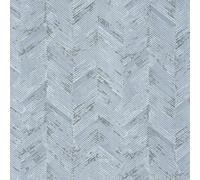 VEELIKE Papel Pintado Azul Espiga Boho Texturizado Tela de Hierba Papel Pintado Geometrico Azul Habitación Vinilo Adhesivo Pared Salon Vinilo Adhesivo Muebles Baño Lavable Extraíble 40 cm × 300 cm