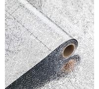 VEELIKE Papel Pintado de Pared Cocina Efecto Aluminio, Vinilo Autoadhesivo Efecto Acero Inoxidable, Lavable Impermeable a Prueba Aceite para Muebles 40cm x 300cm