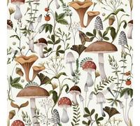 VEELIKE papel pintado floral de hongos con bayas blancas, contacto botánico de hojas blancas, autoadhesivo, papel tapiz tropical para pared, estampado de bosque