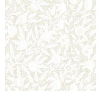 VEELIKE Papel Pintado Flores Crema Boho Frutas Papel Pintado Hojas Beige Cremoso Granada Floral Vintage Fotomural Decorativos Pared Dormitorio Decoración Salón Revestimiento Pared 44,5 cm x 300 cm