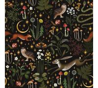 VEELIKE Papel Pintado Flores Negro Papel de Pared Selva Tropical Bosque 44,5 cm × 300 cm Floral Murales Decorativos Pared Dormitorio Animal Hongo Vinilo Adhesivo Muebles Vinilos Decorativos Baño