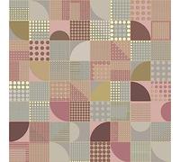 VEELIKE Papel Pintado Geometrico Abstracto Bloques Construcción Papel de Pared Geometrico Rosa Gris Vinilos para Pared Adhesivo Muebles Baño Papel Pintado Pared Dormitorio Niña Pasillo 44.5cm×300cm