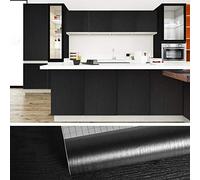 VEELIKE Papel Pintado Madera Negro Adhesivo para Muebles 60cm x 900cm Tapiz Autoadhesivo Impermeable de Pared Decorativo Salón Habitación Armario Baño Vinilo