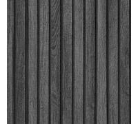 VEELIKE Papel Pintado Madera Paneles de Listones de Madera Negra Gris 60 x 300 cm Papel Pintado Pared Dormitorio Salon Vinilo Encimera Cocina Lavable Vinilo Adhesivo Muebles Mesas Puertas Habitacion
