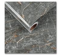 VEELIKE Papel Pintado Mármo Gris Vintage 60 cm x 900 cm Papel Adhesivo Marmol para Mueble Papel Autoadhesivo Pared Cocina Lavable Papel de Pared Decorativo Salon Papel Tapiz Baño Decoracion Hogar