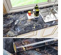 VEELIKE Papel Pintado Mármol Azul Marino 60cmx900cm Papel Adhesivo Marmol para Mueble Papel Tapiz Cocina Decorado Papel Autoadhesivo Pared Impermeable Baño Vinilico Pared Habitacion Papel Pared Salon