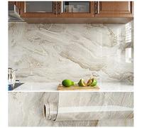 VEELIKE Papel Pintado Mármol Beige 40cm×900cm Vinilo Encimera Cocina Papel Adhesivo Marmol Papel Autoadhesivo Pared Marmol Papel Adhesivo para Encimera Baño Lavable Papel Tapiz Comedor Habitacion
