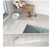 VEELIKE Papel Pintado Marmol Gris Grueso Vinilo Encimera Cocina Papel Adhesivo Marmol Gris Blanco Vintage Vinilo Adhesivo Pared Comedor Baño Impermeable Vinilos Muebles Habitacion 40 cm x 300 cm