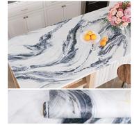 VEELIKE Papel Pintado Mármol Marino Blanco Mate Vinilo Marmol Azul Blanco Moderno Grueso 40 cm x 300 cm Vinilo Adhesivo Encimera Cocina Parte Trasera Baño Lavable Papel Marmol Pared Comedor Lavable