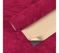VEELIKE Papel Pintado Terciopelo Adhesivo Rojo Papel Pintado Arrugado Tela de Terciopelo Rojo Delicado 40 cm × 300 cm Grueso Vinilo Adhesivo Muebles Dormitorio Tocador Cajones Joyero Extraíble