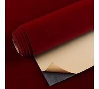 VEELIKE Papel Pintado Terciopelo Rojo Oscuro Vintage Papel Autoadhesivo Pared Rojo Papel Adhesivo Forrar Muebles Estuche Joyero Papel Tapiz Habitación Vinilos para Puertas de Armario Salon 40cm×300cm