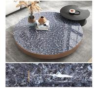 VEELIKE Papel Pintado Terrazzo Azul Brillante Papel Pintado Autoadhesivo Granito Azul Negro Vinilo Adhesivo Pared Cocina Baño Impermeable Vinilo Encimera Cocina Comedor Mesa Armarios 40 cm x 300 cm