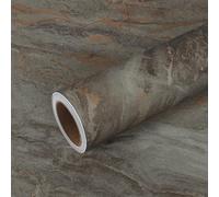 VEELIKE Vinilo Marmol Marrón Ceniza Mate Papel Pintado Mármol Gris Marrón Gruesa Vinilo Encimera Cocina Pared Trasera Baño Impermeable Papel Pintado Pared Dormitorio Comedor Salon 40 cm x 300 cm