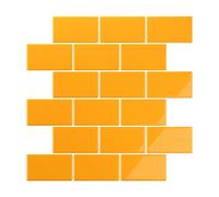 VEELIKE Vinilos Cocina Azulejos Amarillos Retro Azulejos Adhesivos Baño Baldosas Adhesivas Pared Cocina Pared Trasera Impermeable Papel Adhesivo para Azulejos Baño Extraíble 30.5cm×30.5cm 6 Piezas