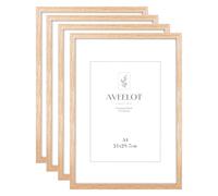 Veelot® 4x Marco de Fotos de Madera Roble DIN A4 21x29,7 cm,Passepartout 15x21 cm,Marcos Grandes 21x30 cm Para Documentos,Certificados y Diplomas - Montaje en Pared o Sobremes
