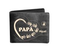 VEELU Cartera para Hombre Elegante con Billetera para Hombre Monedero Multifuncional Regalo Día del Padre Premium Cuero Genuino Organizador Tarjetas Detalle Especial para Papá en Cumpleaños