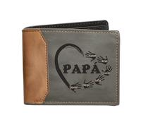 VEELU Cartera para Hombre Elegante con Billetera para Hombre Monedero Multifuncional Regalo Día del Padre Premium Cuero Genuino Organizador Tarjetas Detalle Especial para Papá en Cumpleaños