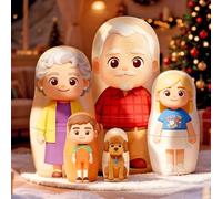 VEELU Matrioska Rusa Personalizada con Foto, Matrioskas Muñecas hasta 6 Figuras, Regalo Personalizado para Familia, Aniversarios, Navidad, Adornos para la Decoración del Hogar